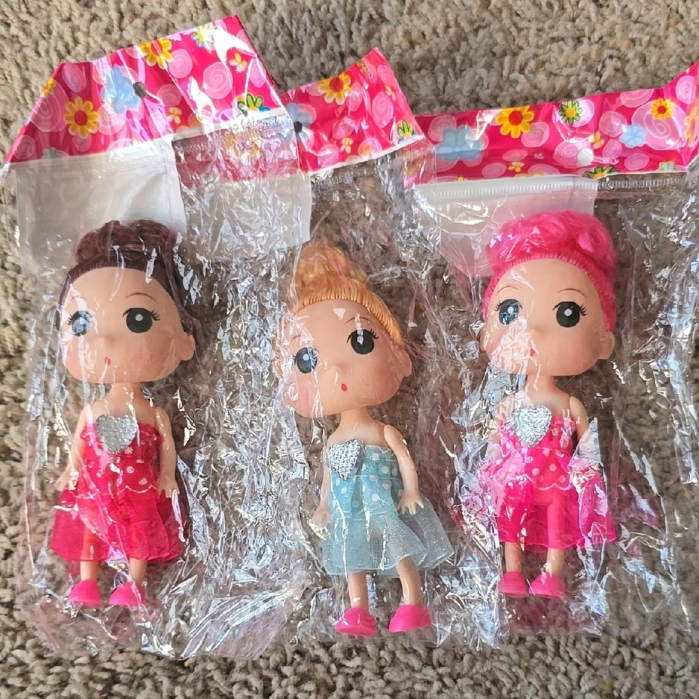 Set of Three Diamond Gem Dolls